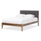 Baxton Studio Leyton Mid-Century Grey Upholstered King Size Platform Bed 126-6907 - alternate 1